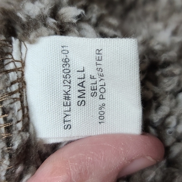 Vestique Women's Plush Pile Vest Gray/Brown Pockets Wide Angular Collar … - Picture 7 of 8